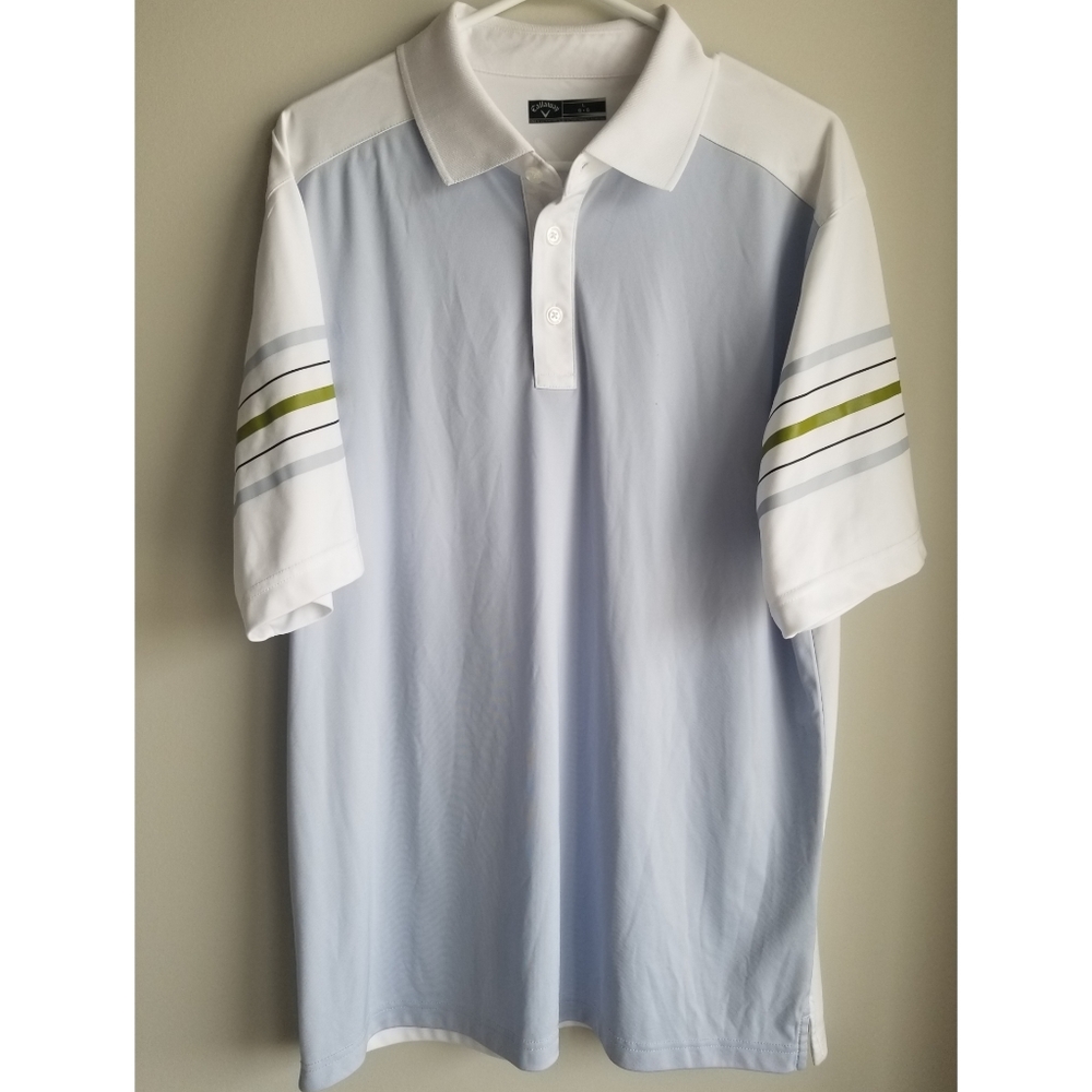 MENS SIZE LARGE WHITE CALLAWAY GOLF POLO